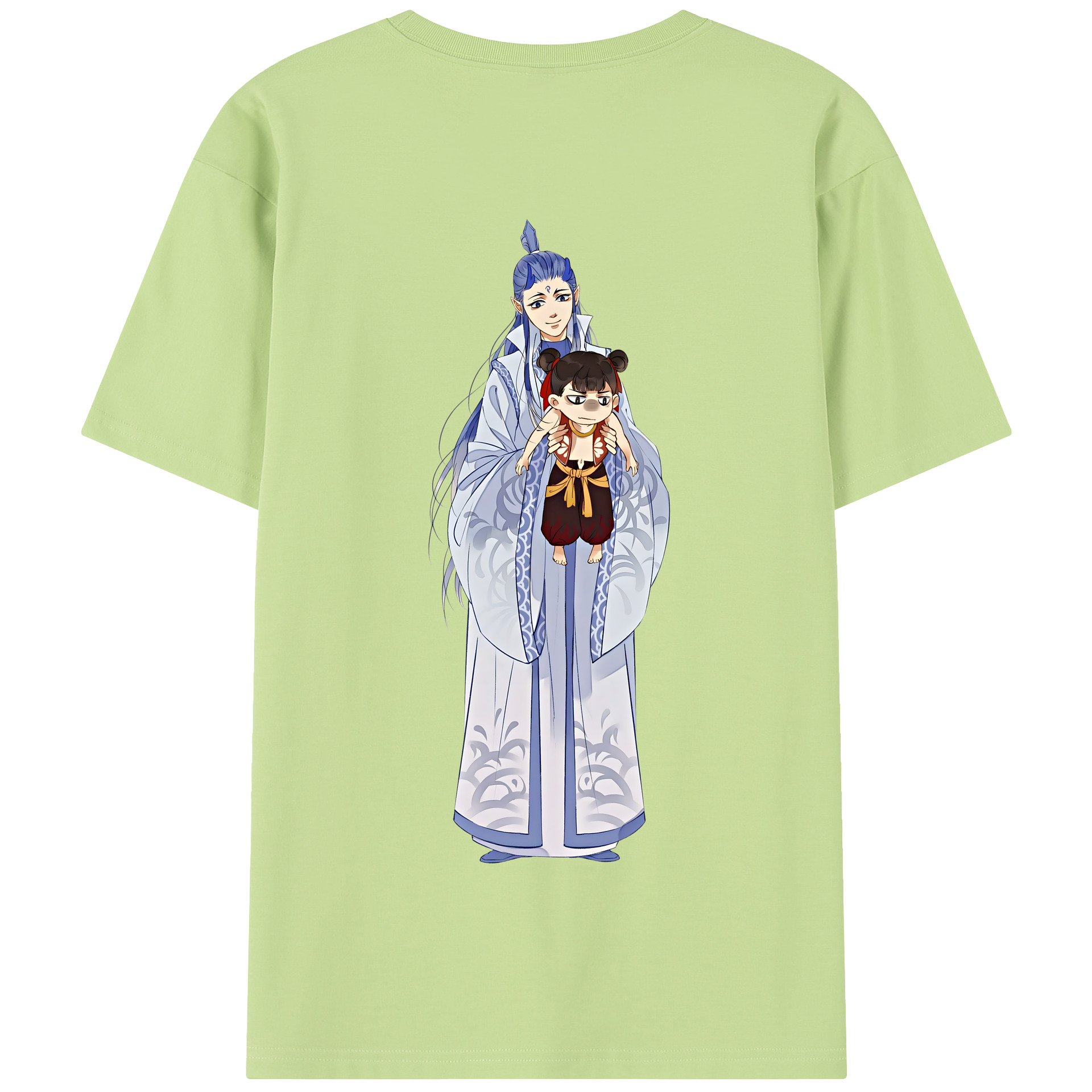 （画像用） Ne Zha 2 ナタ 魔童の大暴れ 綿100％半袖Tシャツ（背面プリント）